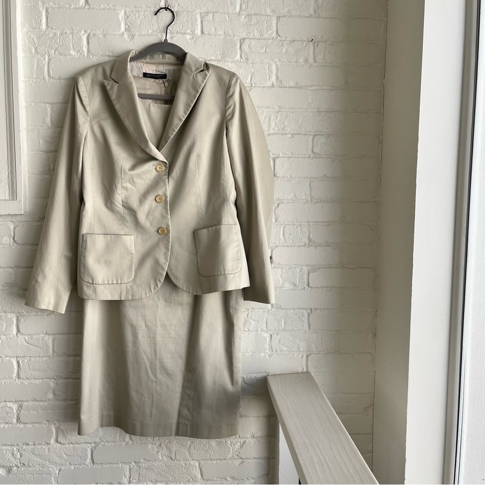 Brooks Brothers Beige Two-Piece Skirt Suit